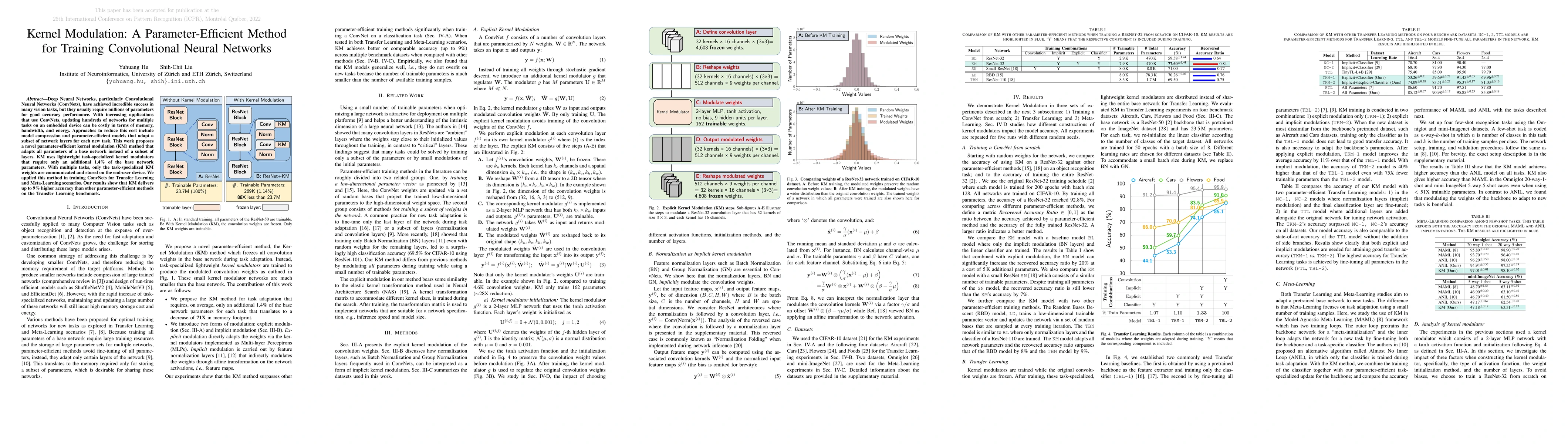 Thumbnail for Kernel Modulation: A Parameter-Efficient Method for Training
  Convolutional Neural Networks