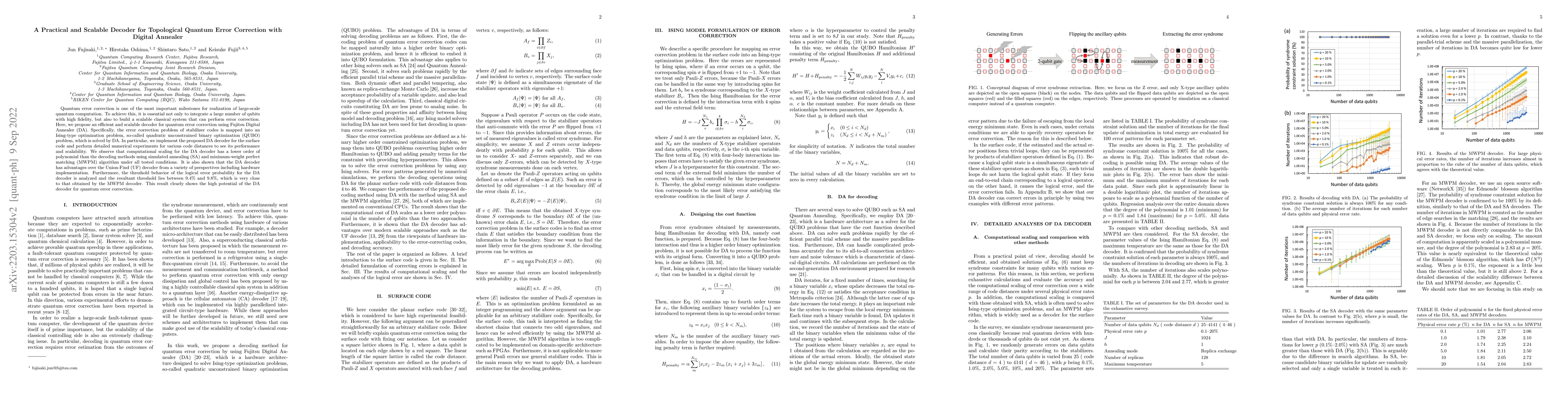 Thumbnail for A Practical and Scalable Decoder for Topological Quantum Error
  Correction with Digital Annealer