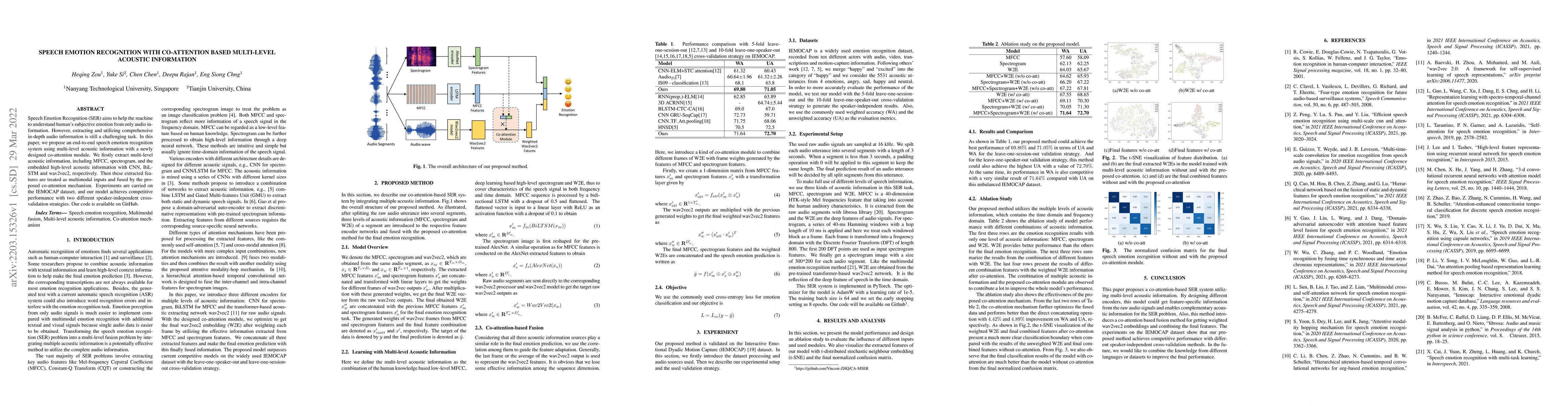 Thumbnail for Speech Emotion Recognition with Co-Attention based Multi-level Acoustic
  Information