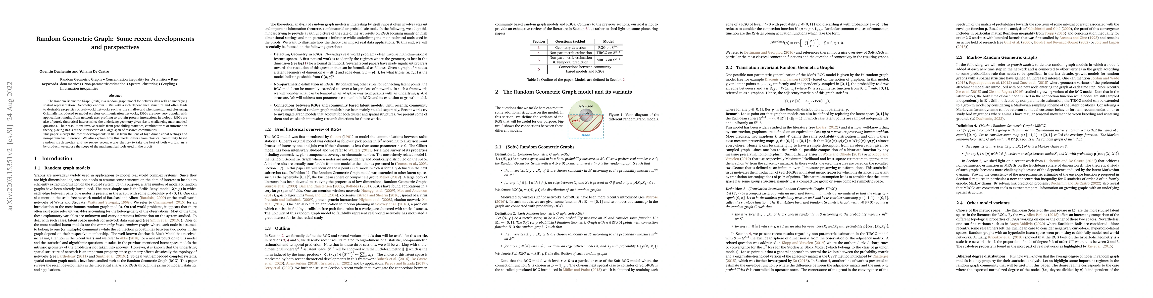 Thumbnail for Random Geometric Graph: Some recent developments and perspectives