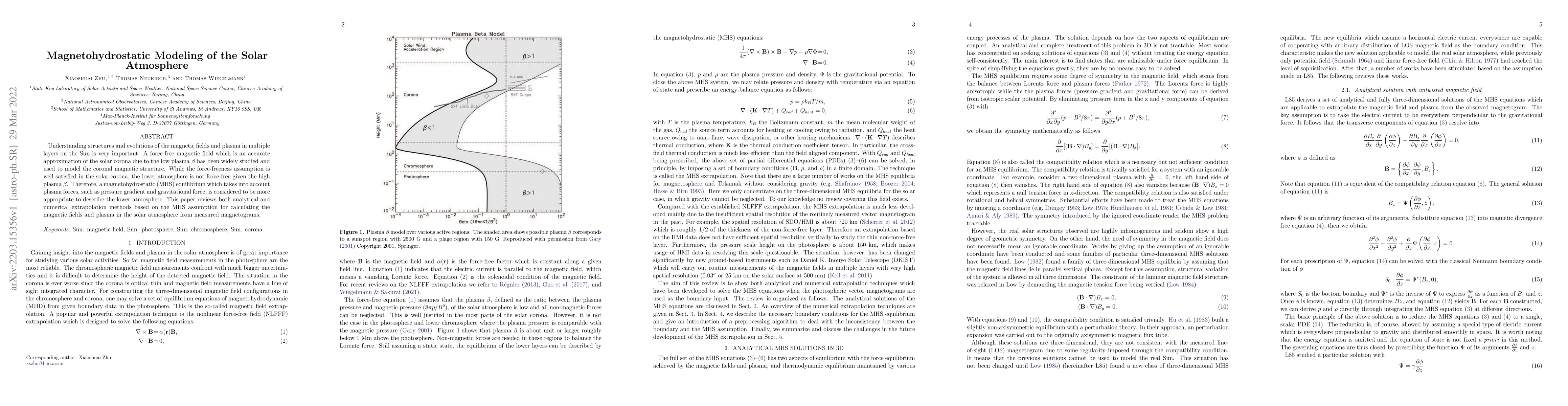 Thumbnail for Magnetohydrostatic Modeling of the Solar Atmosphere