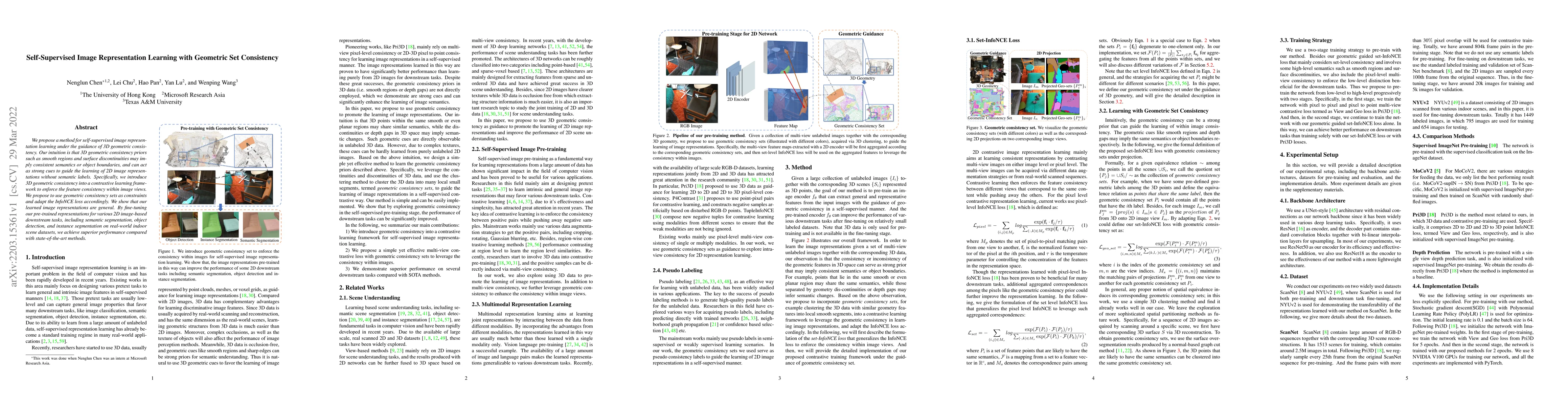 Thumbnail for Self-Supervised Image Representation Learning with Geometric Set
  Consistency