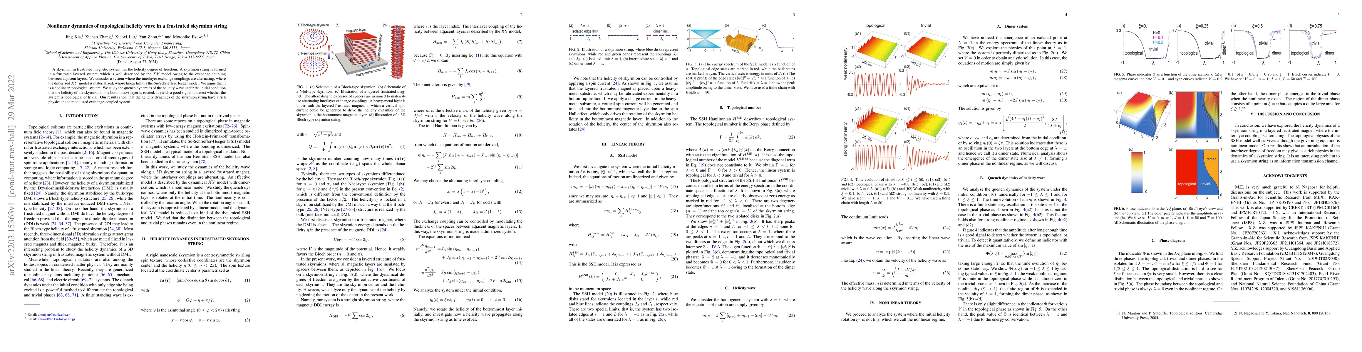 Thumbnail for Nonlinear dynamics of topological helicity wave in a frustrated skyrmion
  string