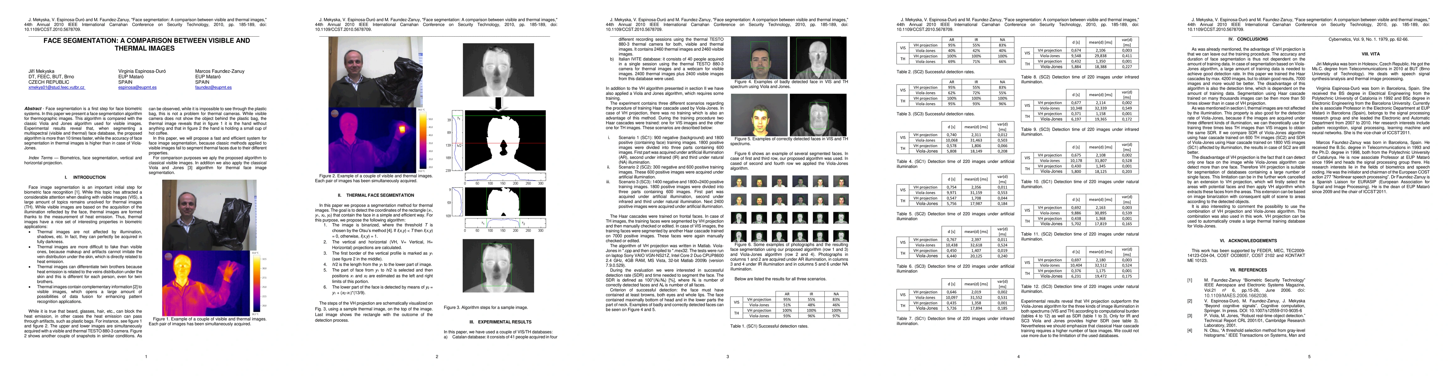 Thumbnail for Face segmentation: A comparison between visible and thermal images