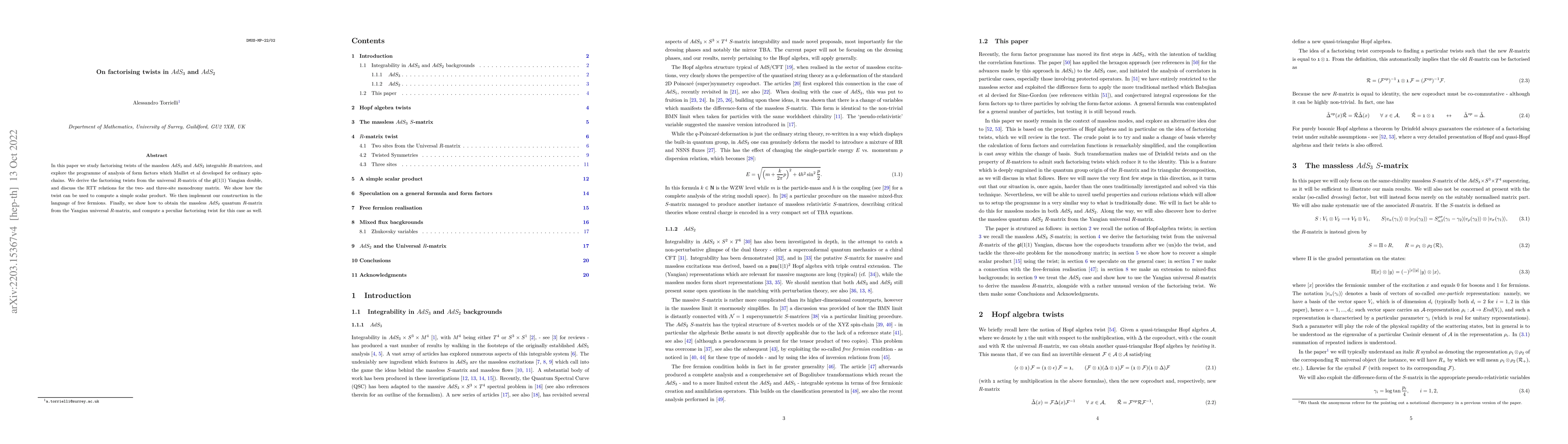 Thumbnail for On factorising twists in AdS_3 and AdS_2