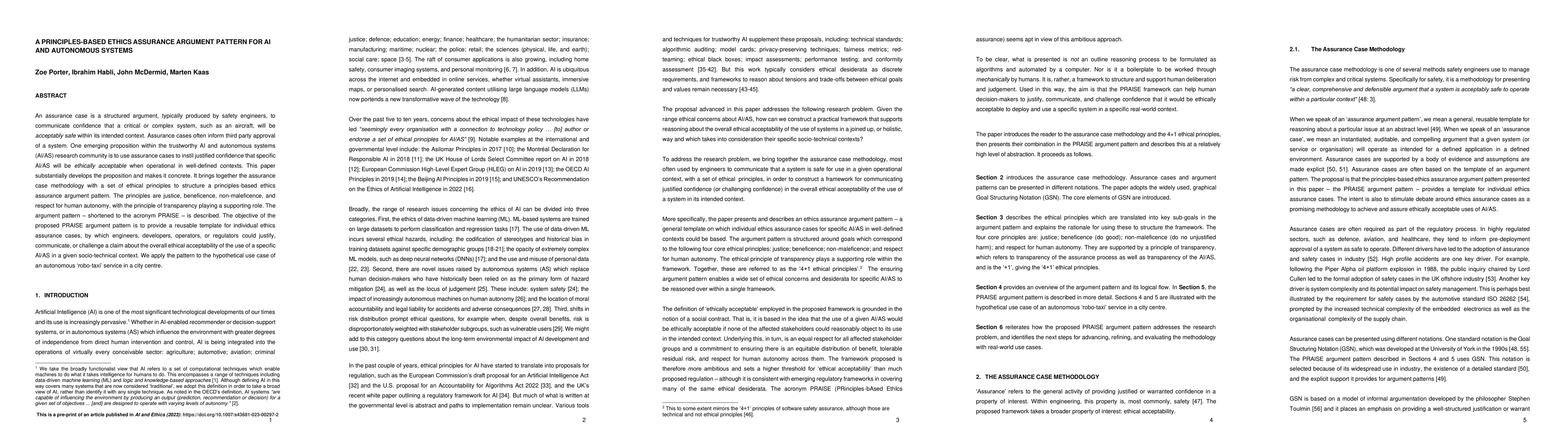 Thumbnail for A Principles-based Ethics Assurance Argument Pattern for AI and
  Autonomous Systems