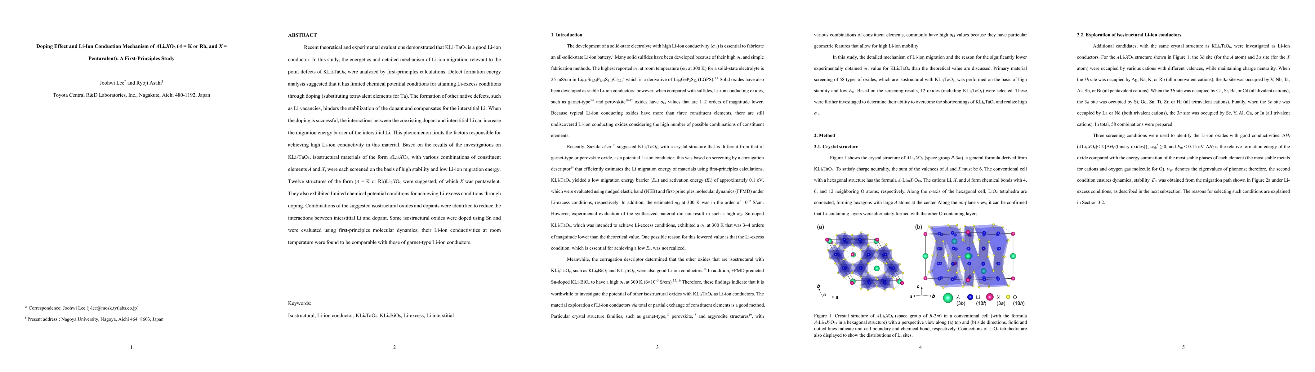 Thumbnail for Doping effect and Li-ion conduction mechanism of ALi6XO6 (A = K or Rb,
  and X = pentavalent): A first-principles study