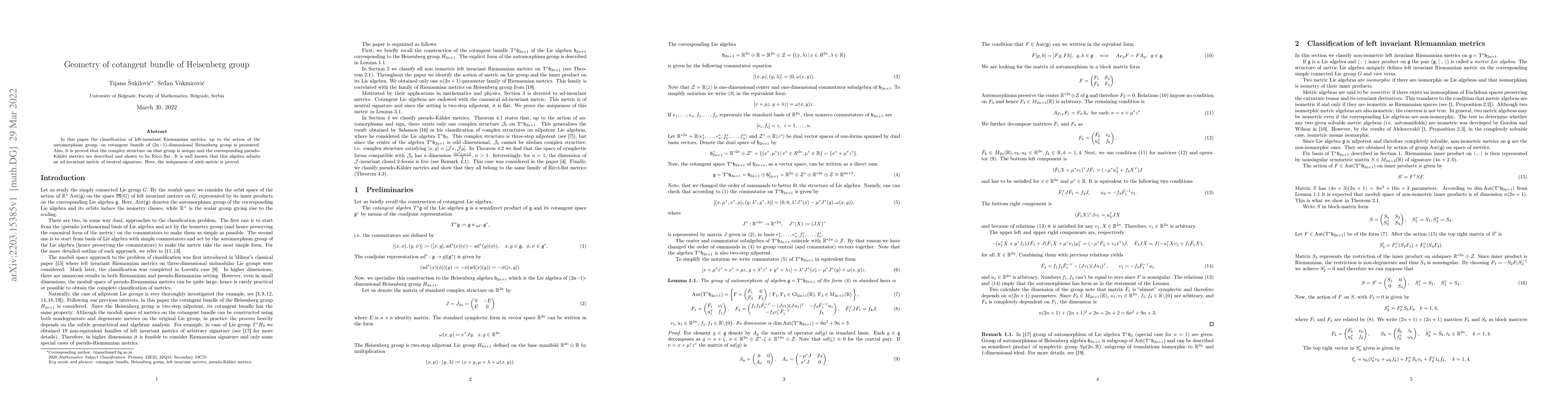 Thumbnail for Geometry of cotangent bundle of Heisenberg group
