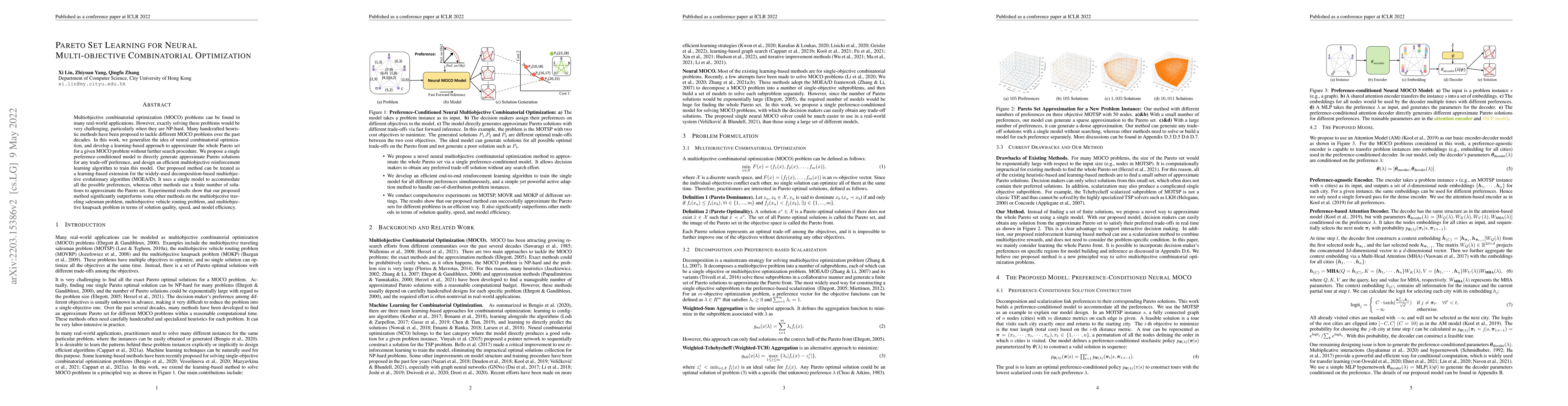 Thumbnail for Pareto Set Learning for Neural Multi-objective Combinatorial
  Optimization
