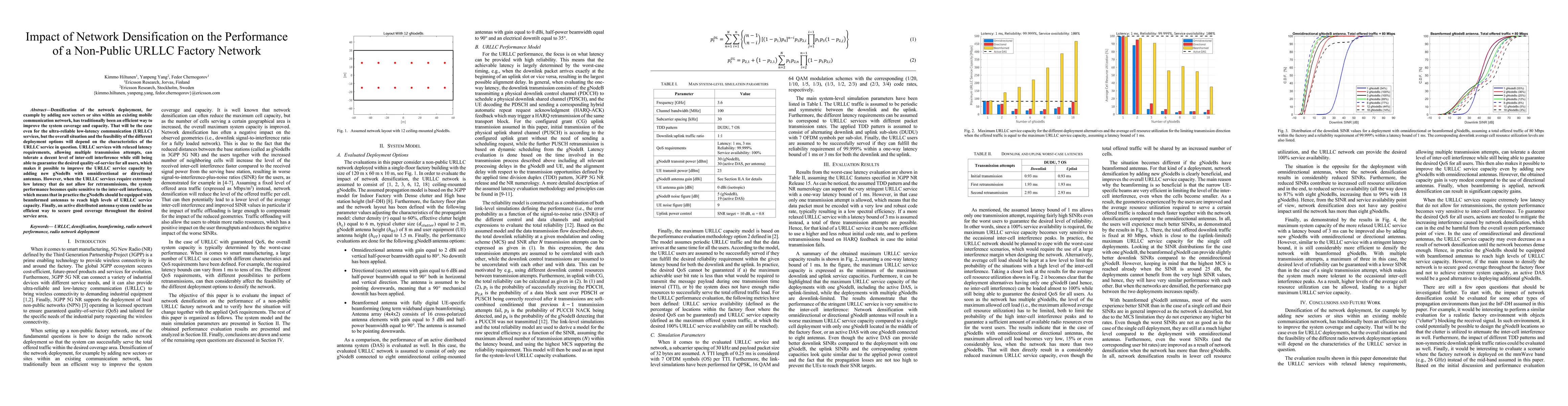Thumbnail for Impact of Network Densification on the Performance of a Non-Public URLLC
  Factory Network