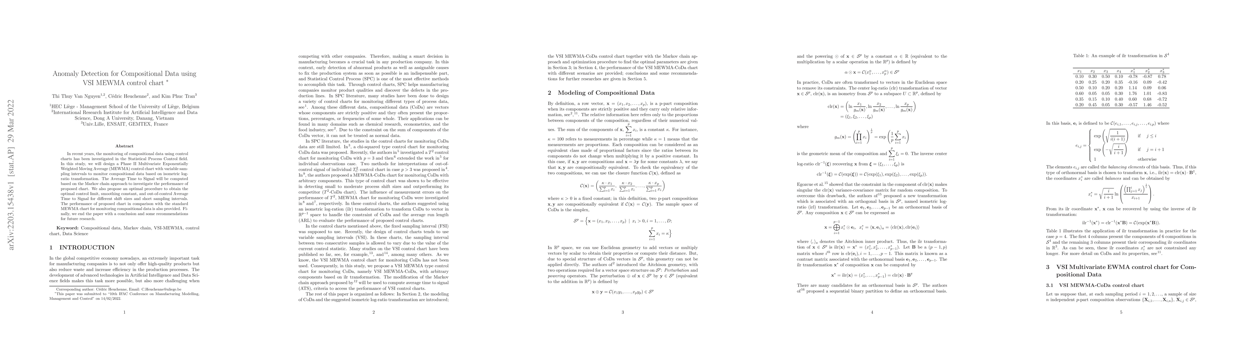 Thumbnail for Anomaly Detection for Compositional Data using VSI MEWMA control chart