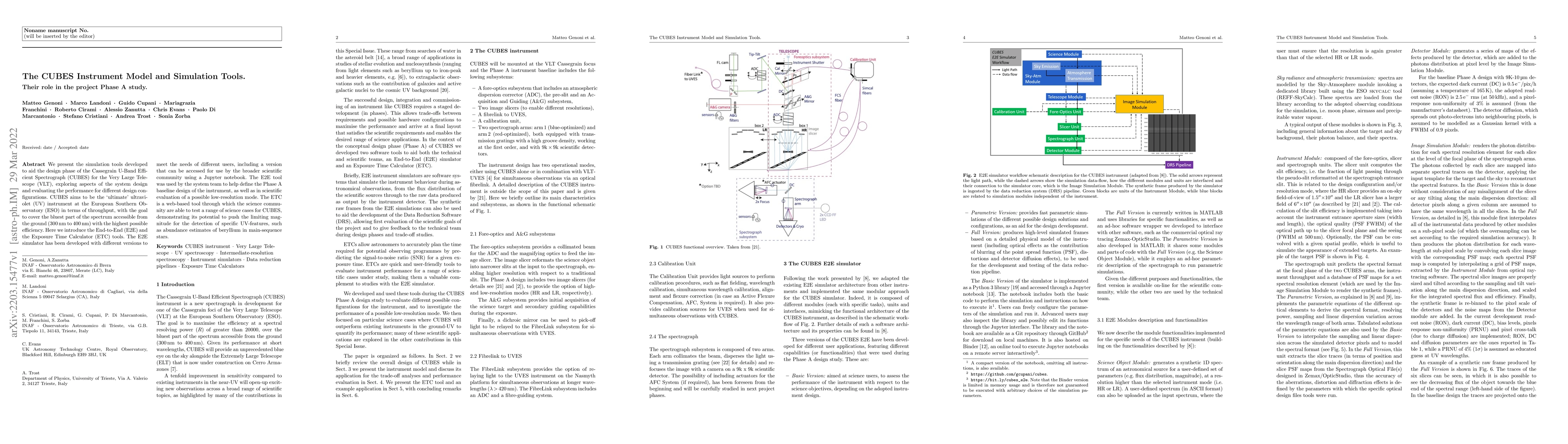 Thumbnail for The CUBES Instrument Model and Simulation Tools. Their role in the
  project Phase A study