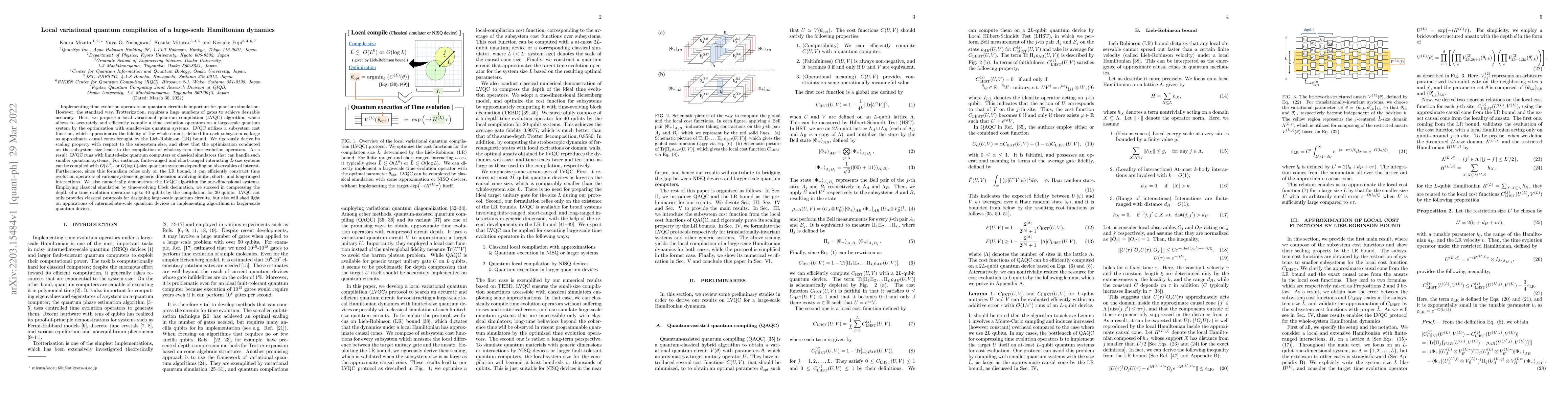 Thumbnail for Local variational quantum compilation of a large-scale Hamiltonian
  dynamics