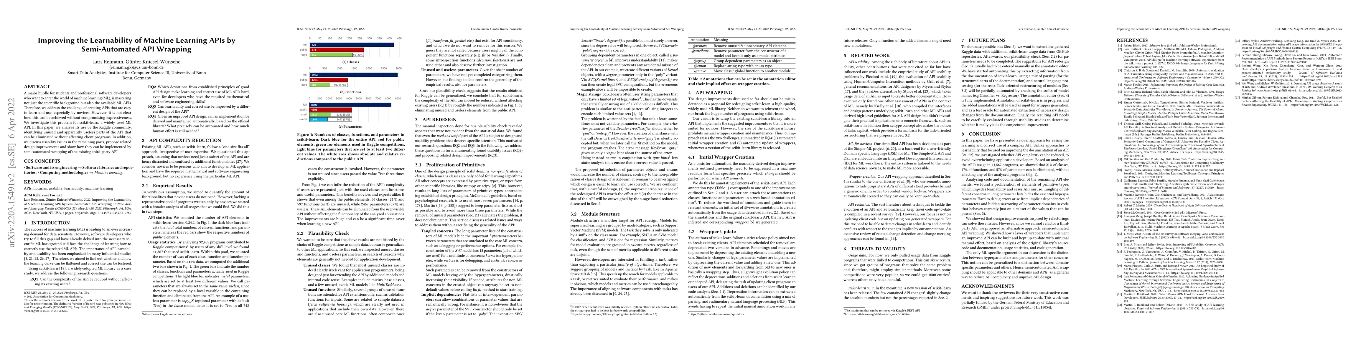 Thumbnail for Improving the Learnability of Machine Learning APIs by Semi-Automated
  API Wrapping