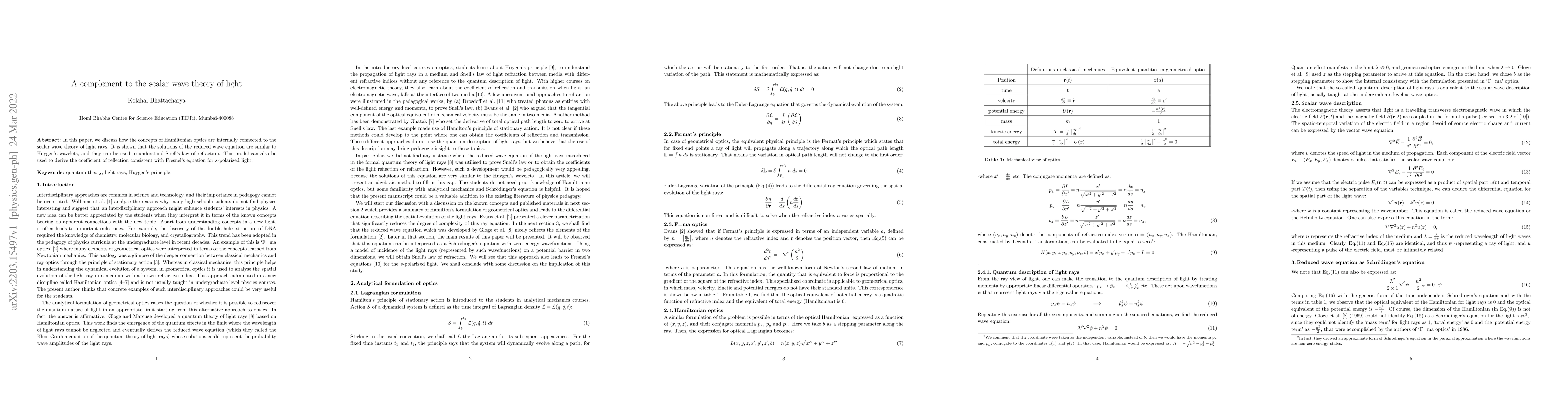 Thumbnail for A complement to the scalar wave theory of light