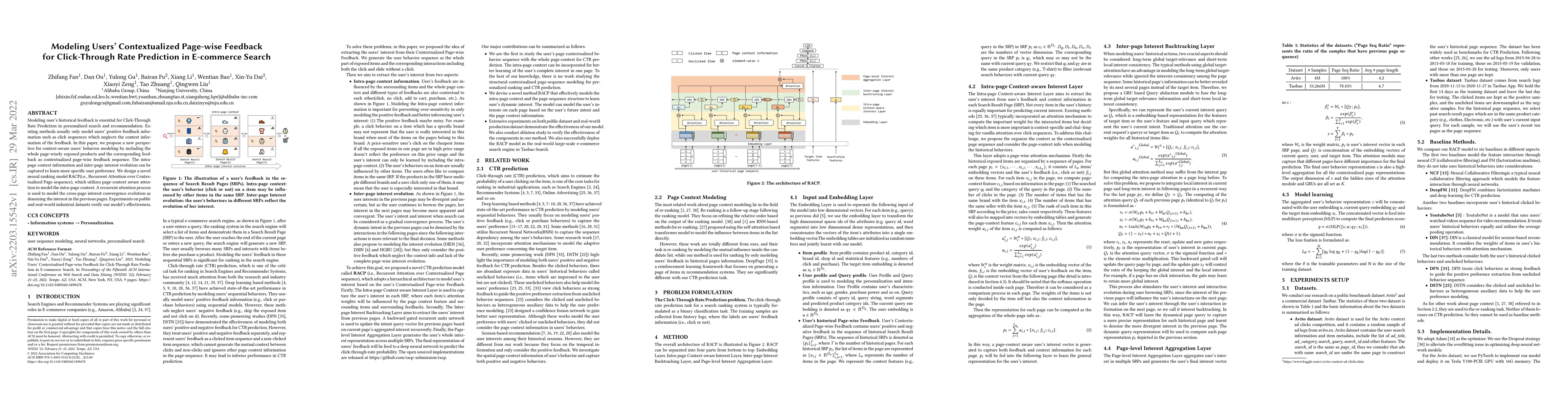 Thumbnail for Modeling Users' Contextualized Page-wise Feedback for Click-Through Rate
  Prediction in E-commerce Search