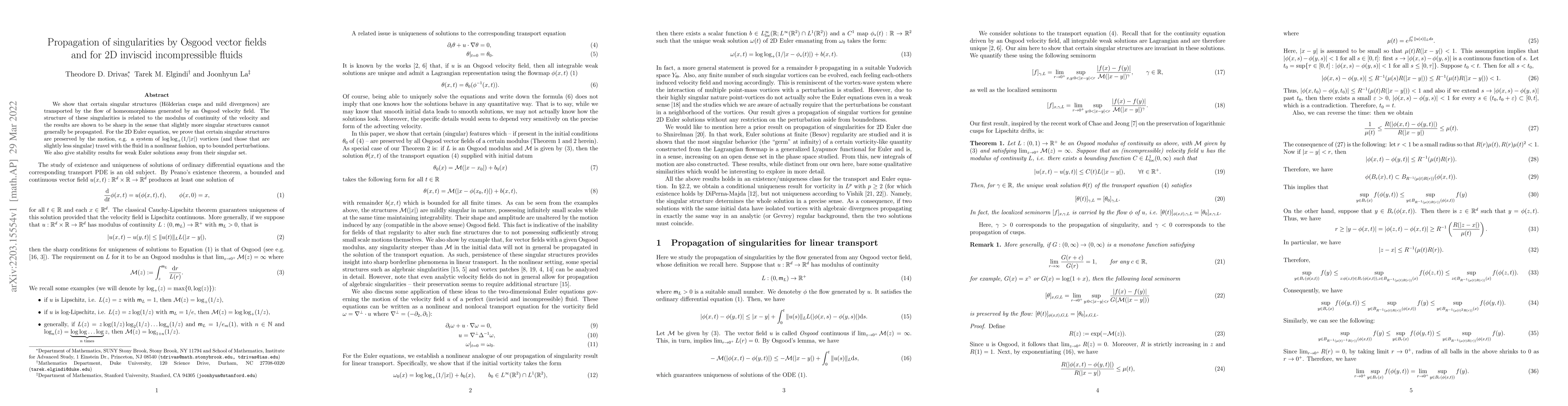 Thumbnail for Propagation of singularities by Osgood vector fields and for 2D inviscid
  incompressible fluids
