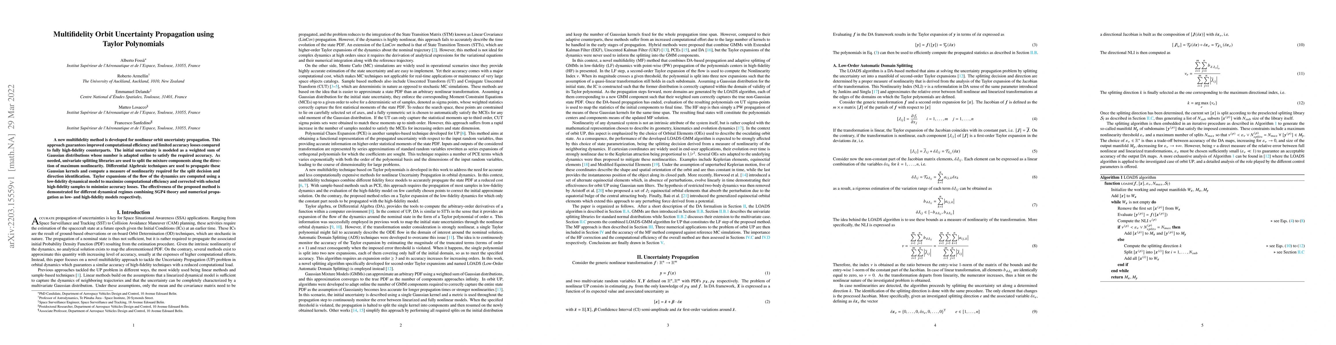 Thumbnail for Multifidelity Orbit Uncertainty Propagation using Taylor Polynomials