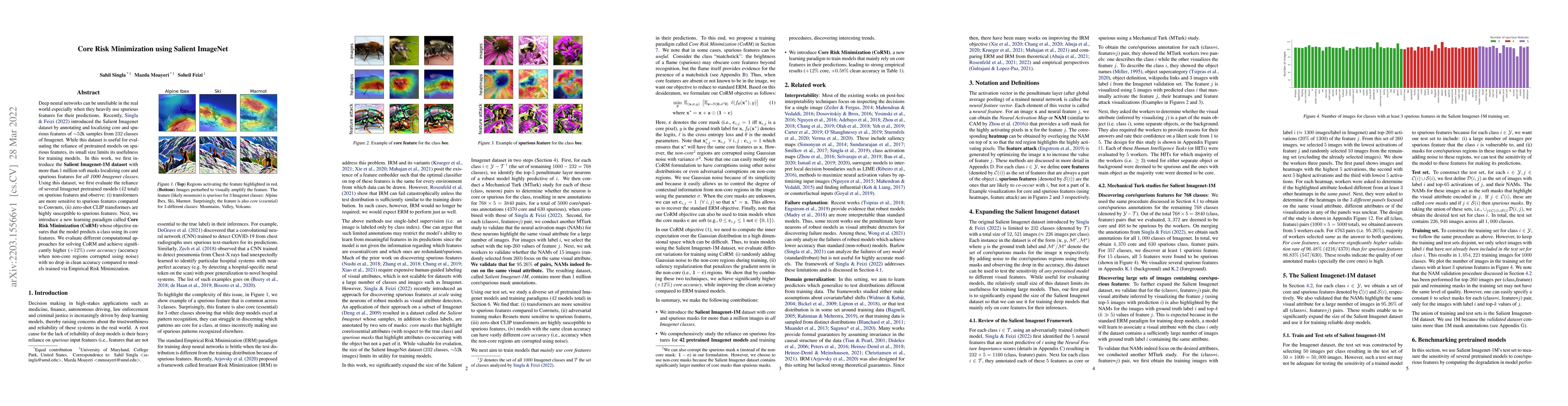 Thumbnail for Core Risk Minimization using Salient ImageNet