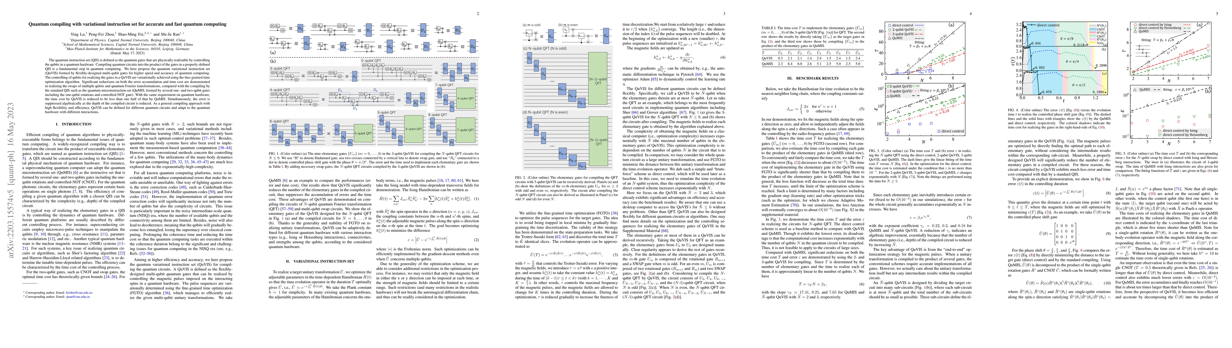 Thumbnail for Quantum compiling with a variational instruction set for accurate and
  fast quantum computing
