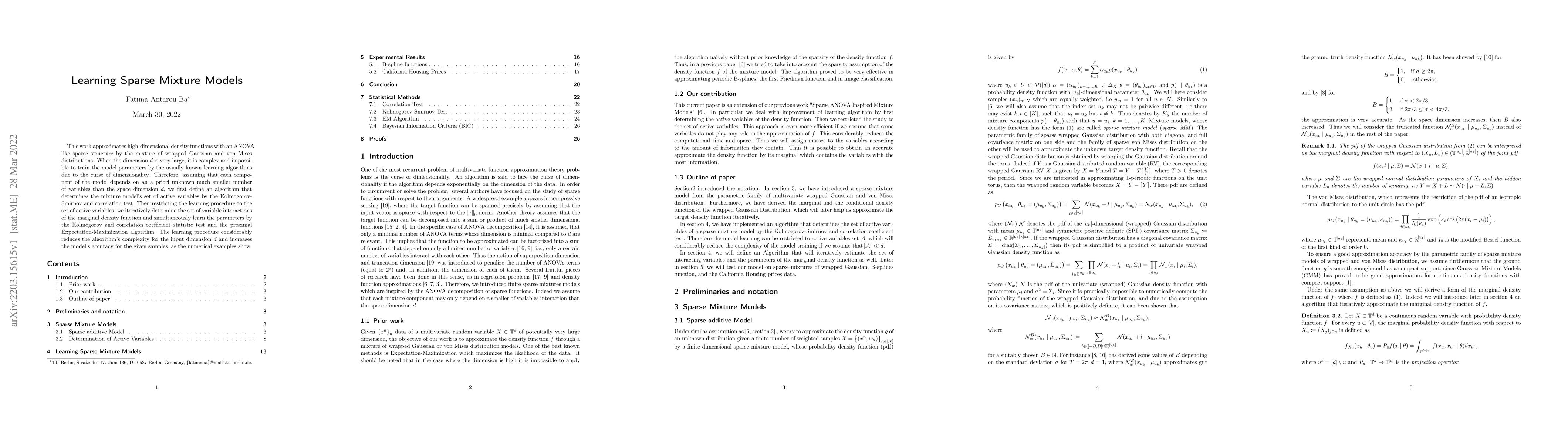 Thumbnail for Learning Sparse Mixture Models