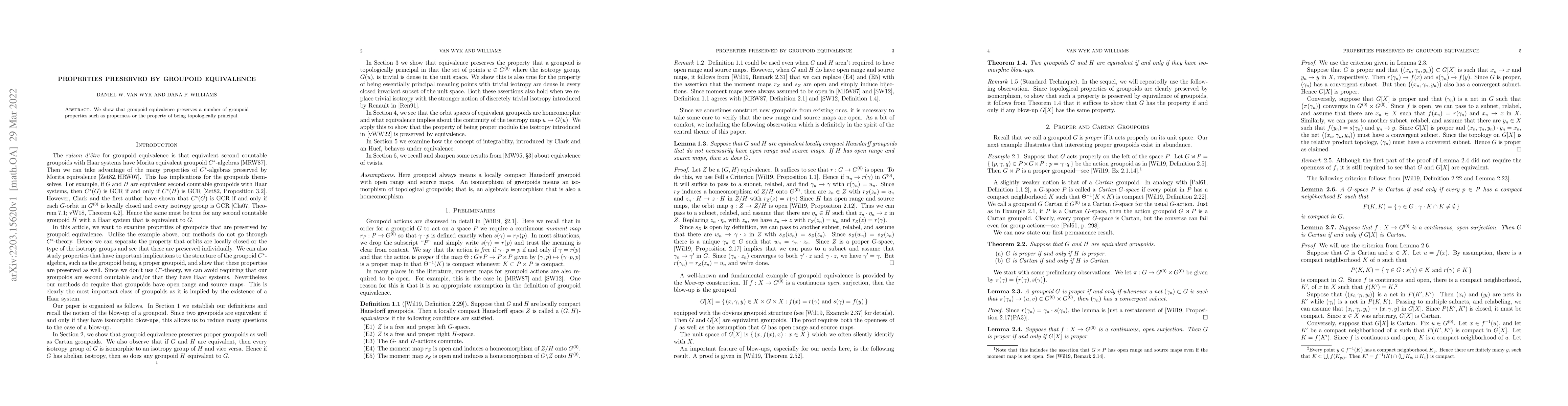 Thumbnail for Properties Preserved by Groupoid Equivalence
