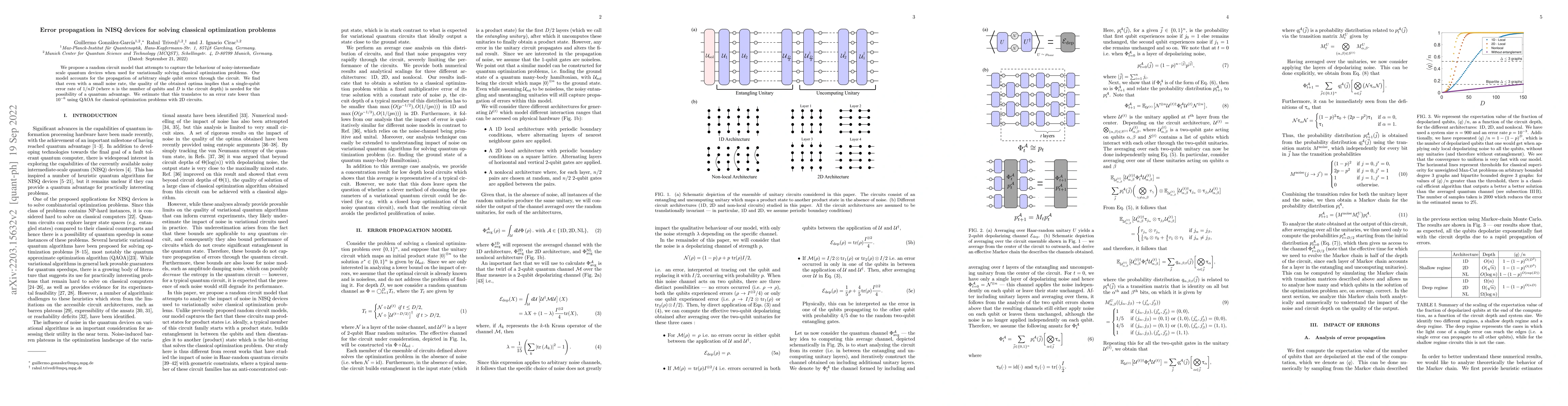 Thumbnail for Error propagation in NISQ devices for solving classical optimization
  problems