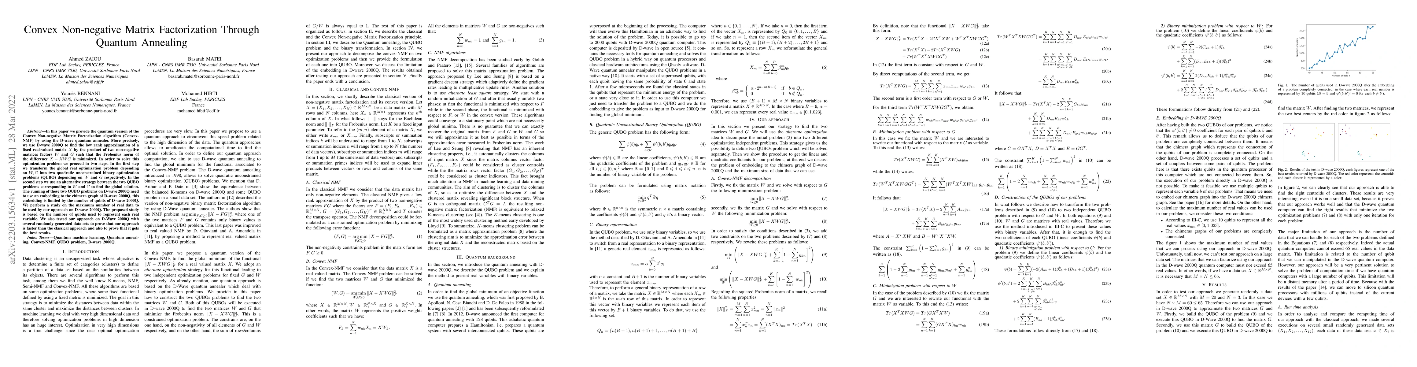 Thumbnail for Convex Non-negative Matrix Factorization Through Quantum Annealing