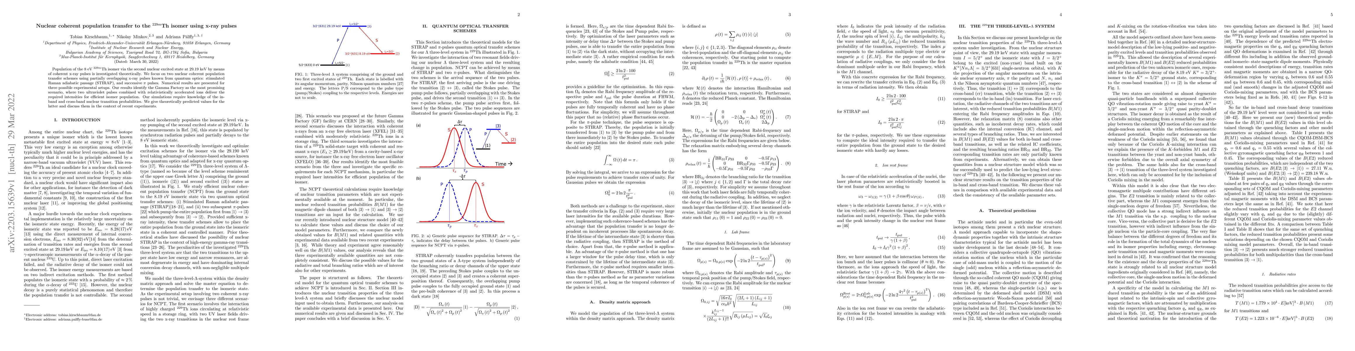 Thumbnail for Nuclear coherent population transfer to the $^{229m}$Th isomer using
  x-ray pulses