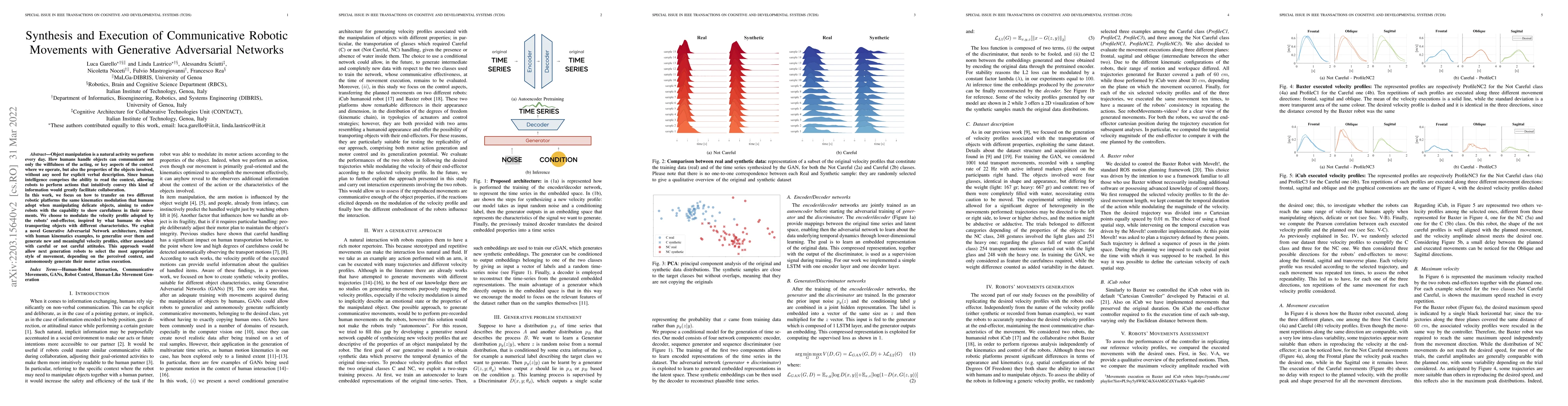 Thumbnail for Synthesis and Execution of Communicative Robotic Movements with
  Generative Adversarial Networks