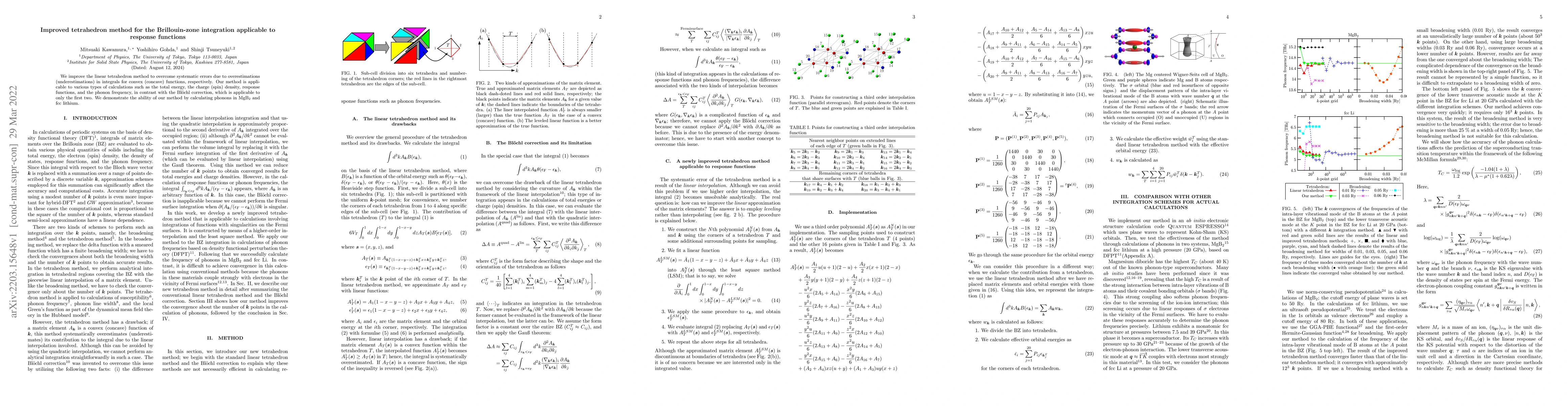 Thumbnail for Improved tetrahedron method for the Brillouin-zone integration
  applicable to response functions