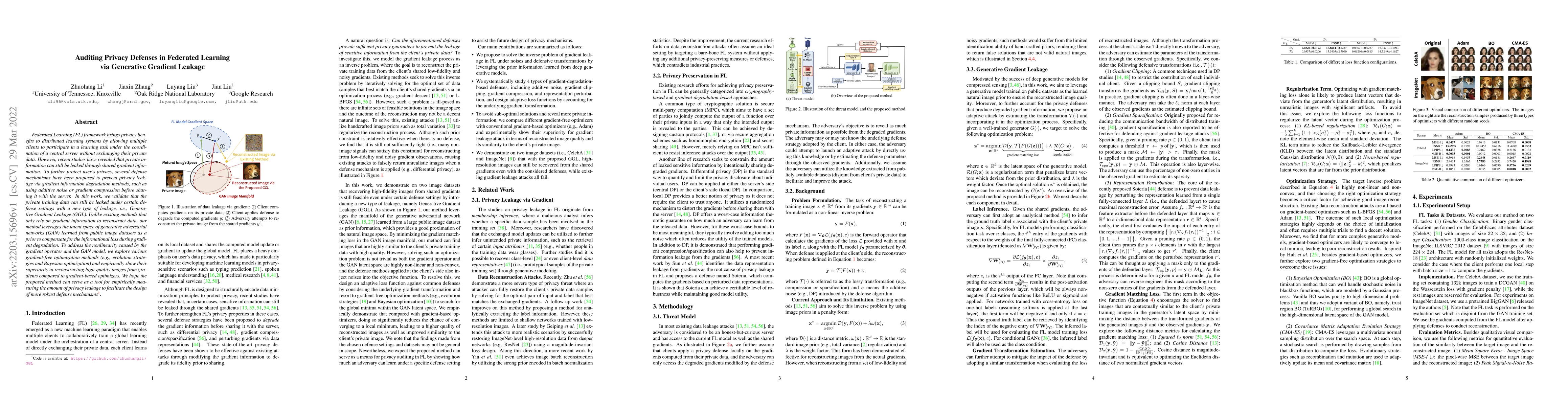 Thumbnail for Auditing Privacy Defenses in Federated Learning via Generative Gradient
  Leakage