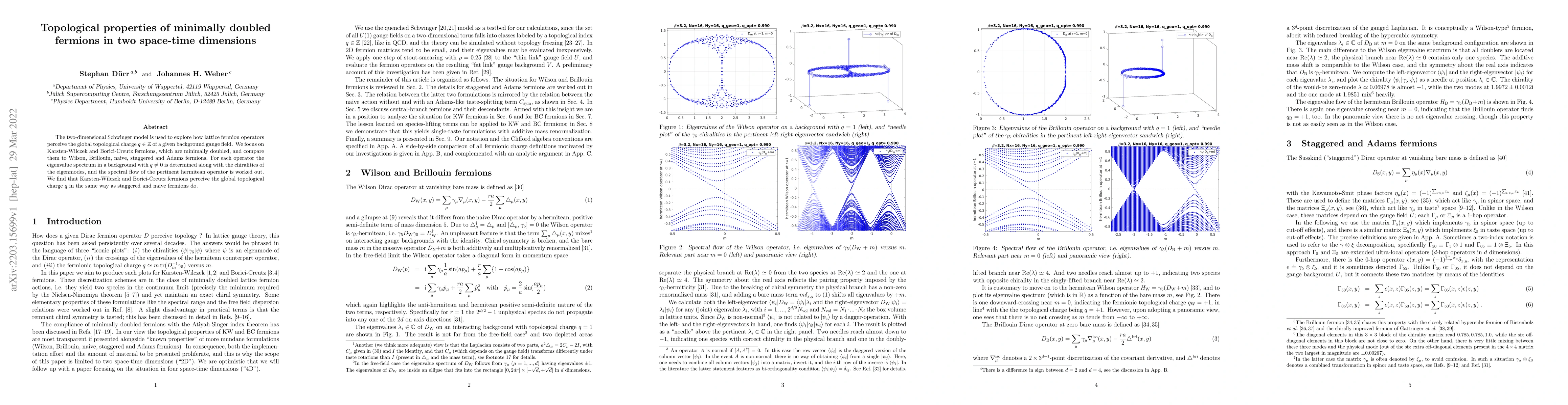 Thumbnail for Topological properties of minimally doubled fermions in two space-time
  dimensions