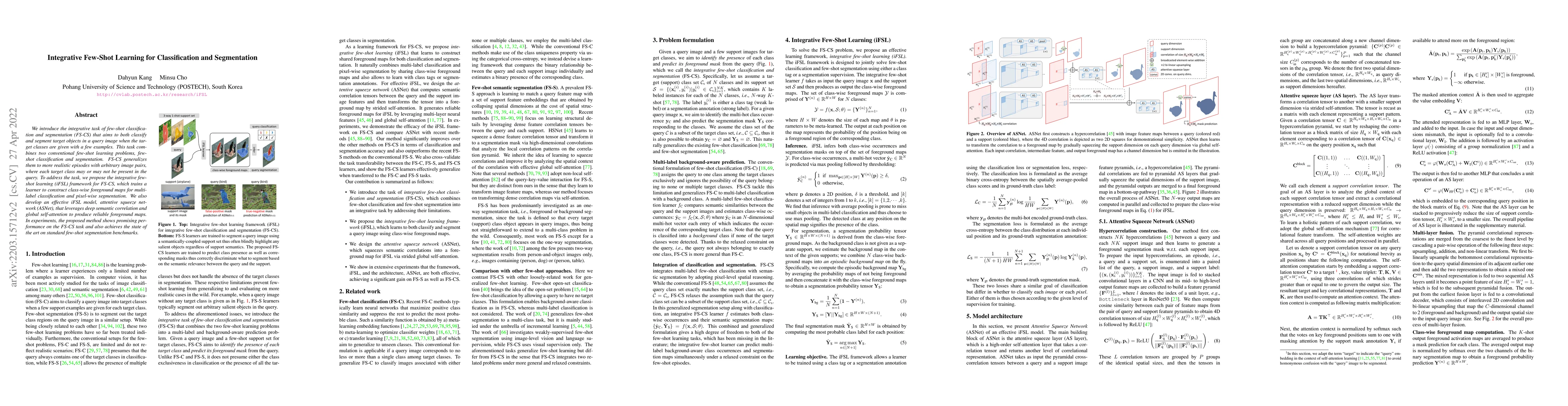 Thumbnail for Integrative Few-Shot Learning for Classification and Segmentation