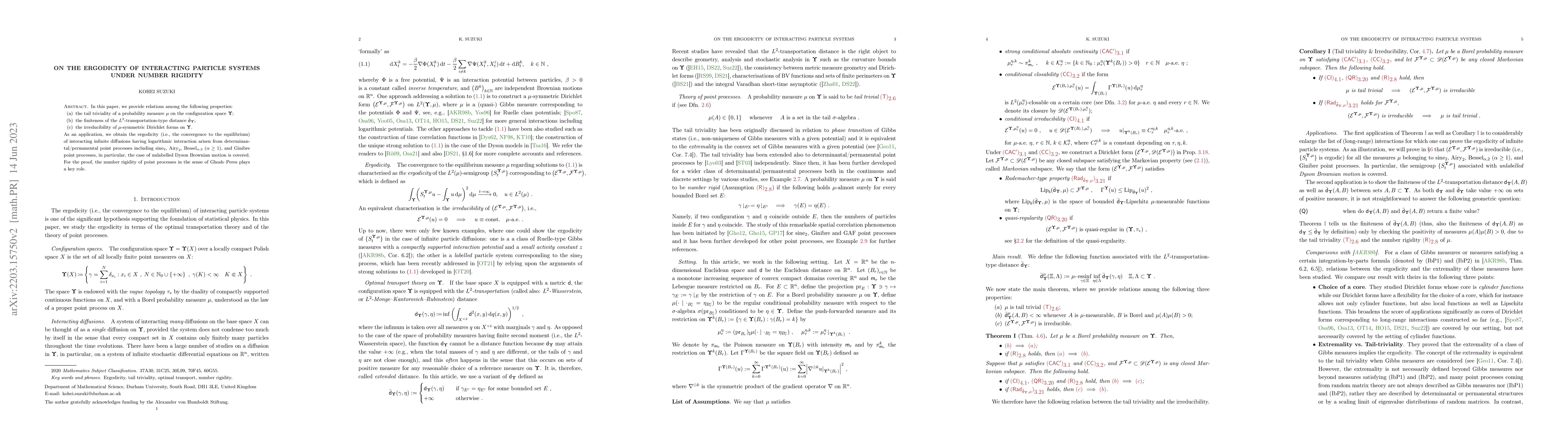 Thumbnail for On the Ergodicity of Interacting Particle Systems under Number Rigidity