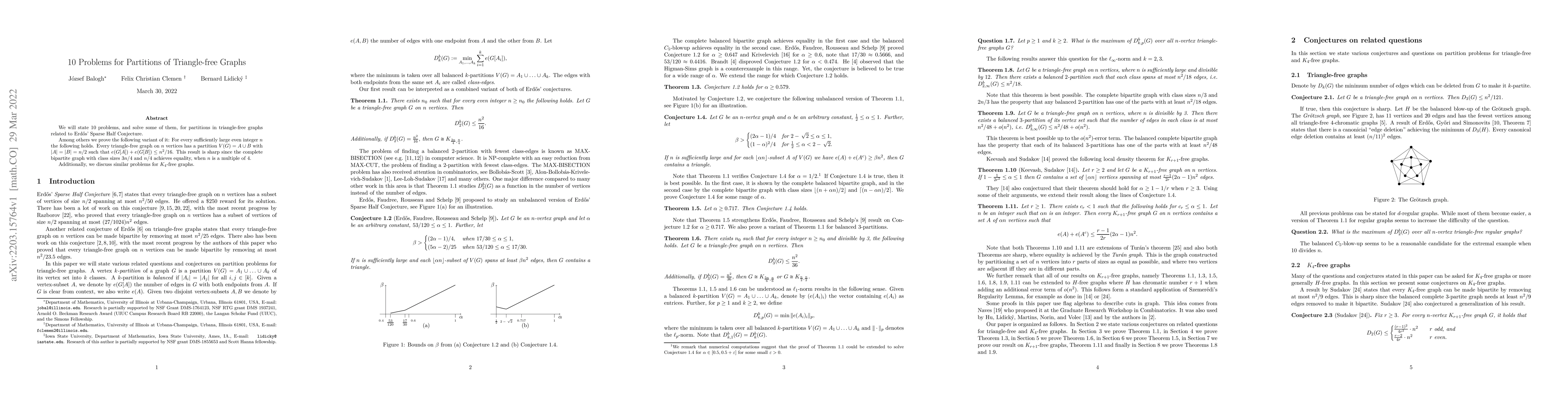 Thumbnail for 10 Problems for Partitions of Triangle-free Graphs