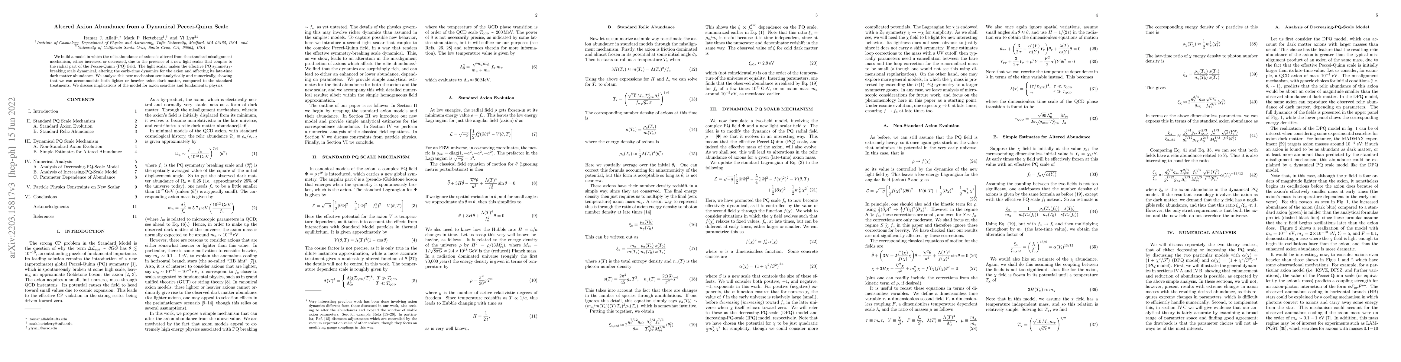 Thumbnail for Altered Axion Abundance from a Dynamical Peccei-Quinn Scale