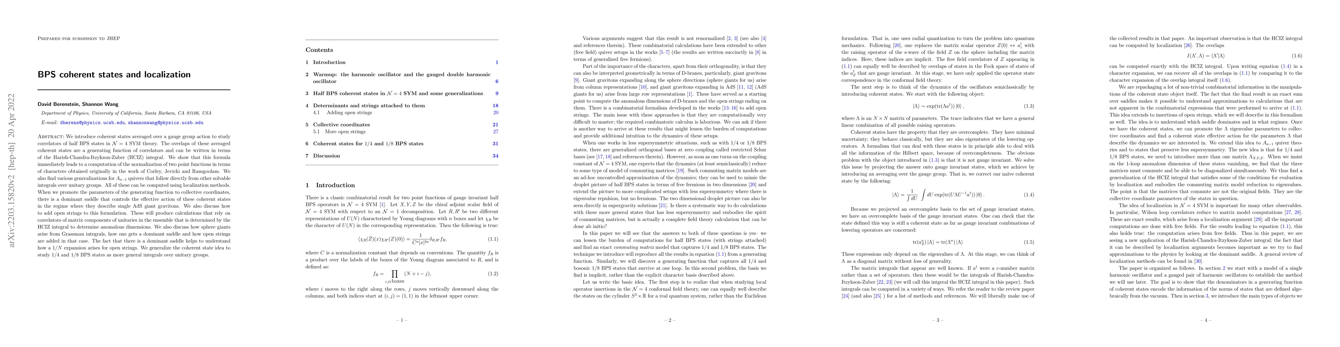 Thumbnail for BPS coherent states and localization