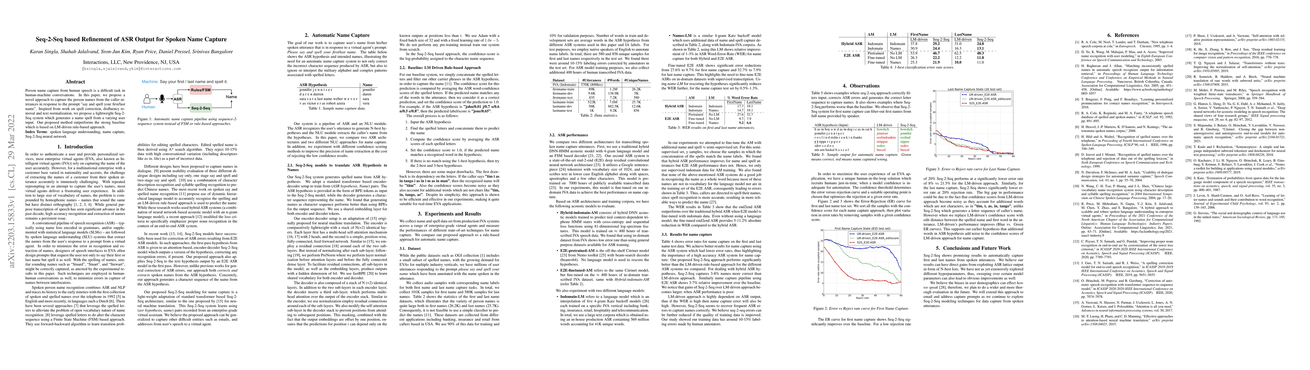 Thumbnail for Seq-2-Seq based Refinement of ASR Output for Spoken Name Capture