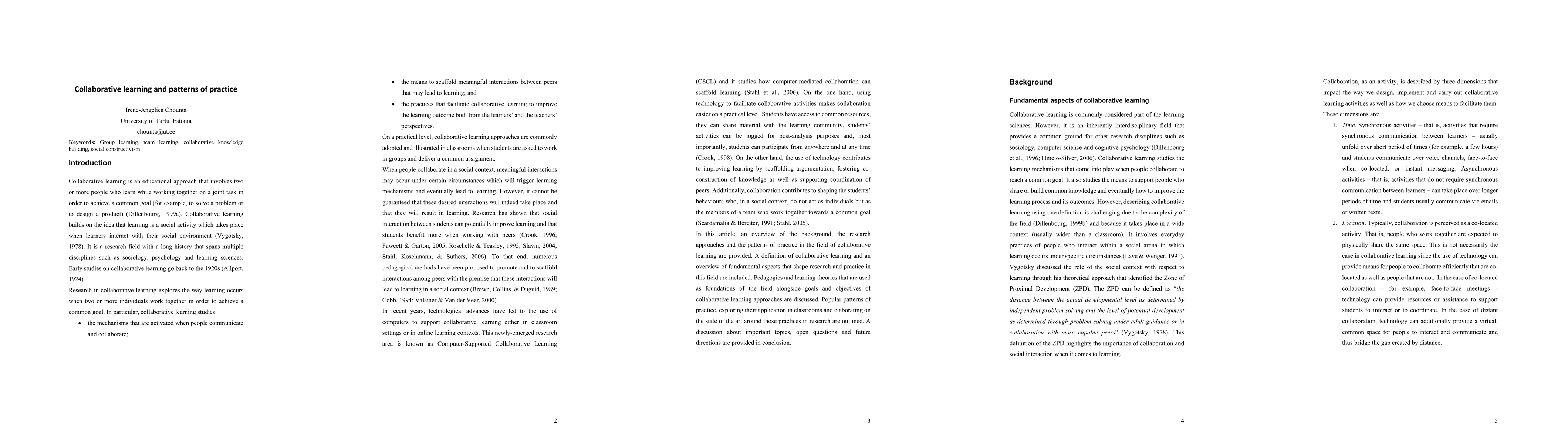 Thumbnail for Collaborative Learning and Patterns of Practice