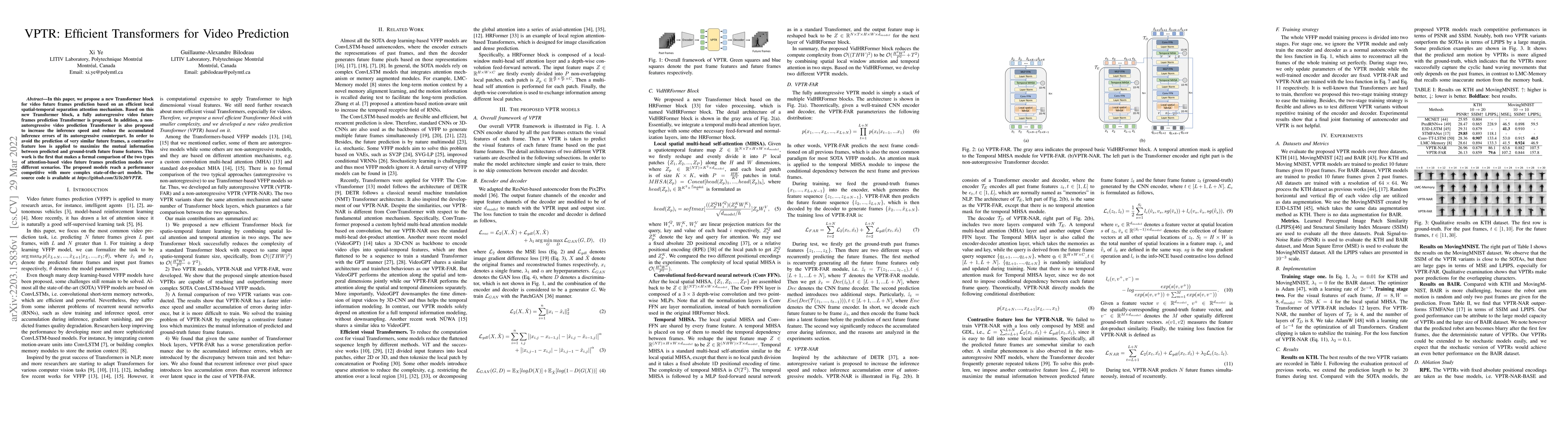 Thumbnail for VPTR: Efficient Transformers for Video Prediction