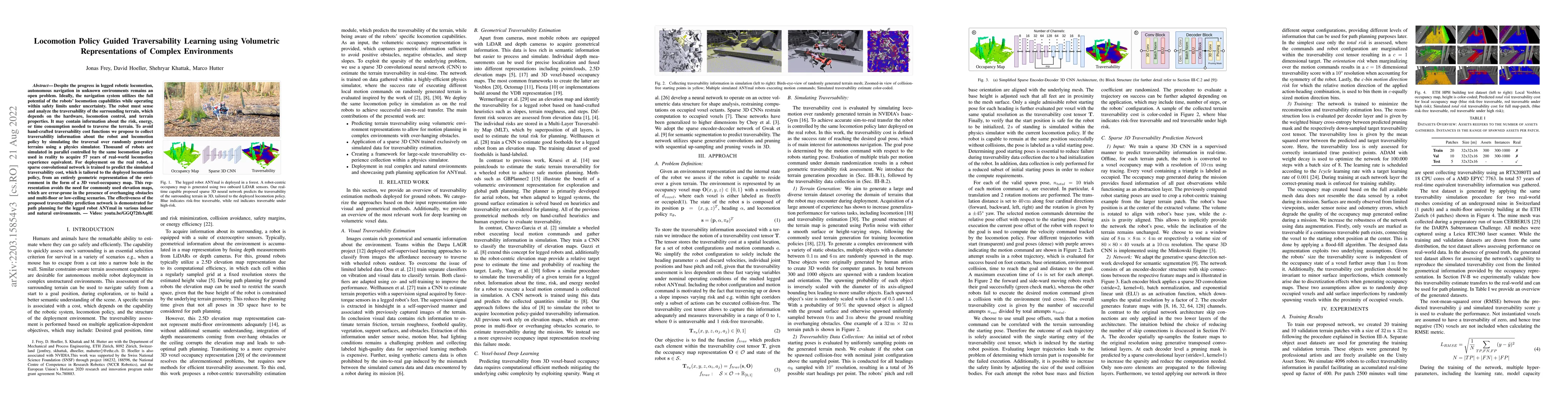 Thumbnail for Locomotion Policy Guided Traversability Learning using Volumetric
  Representations of Complex Environments