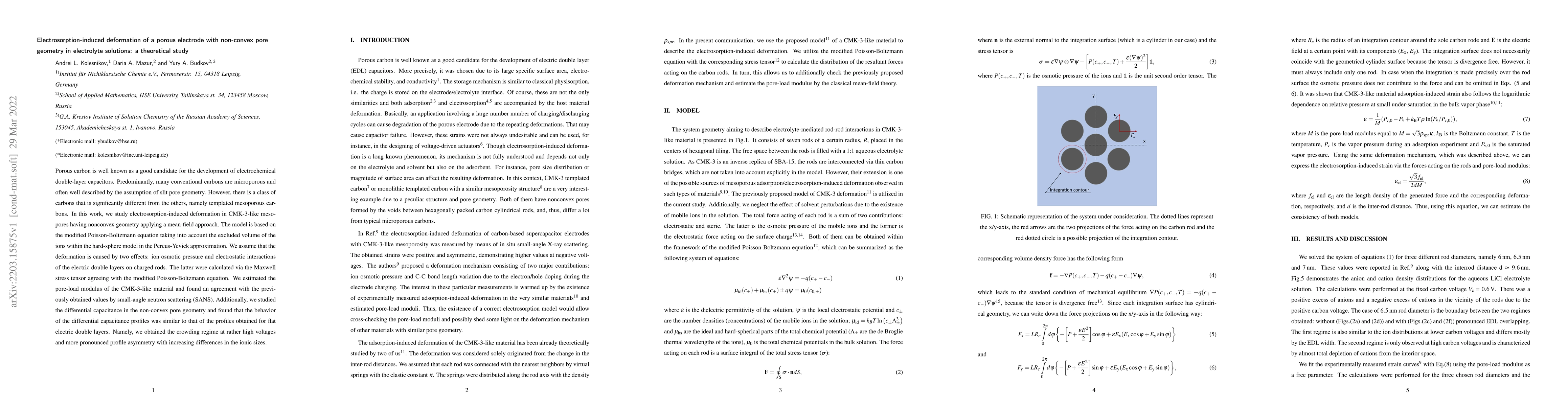 Thumbnail for Electrosorption-induced deformation of a porous electrode with
  non-convex pore geometry in electrolyte solutions: a theoretical study