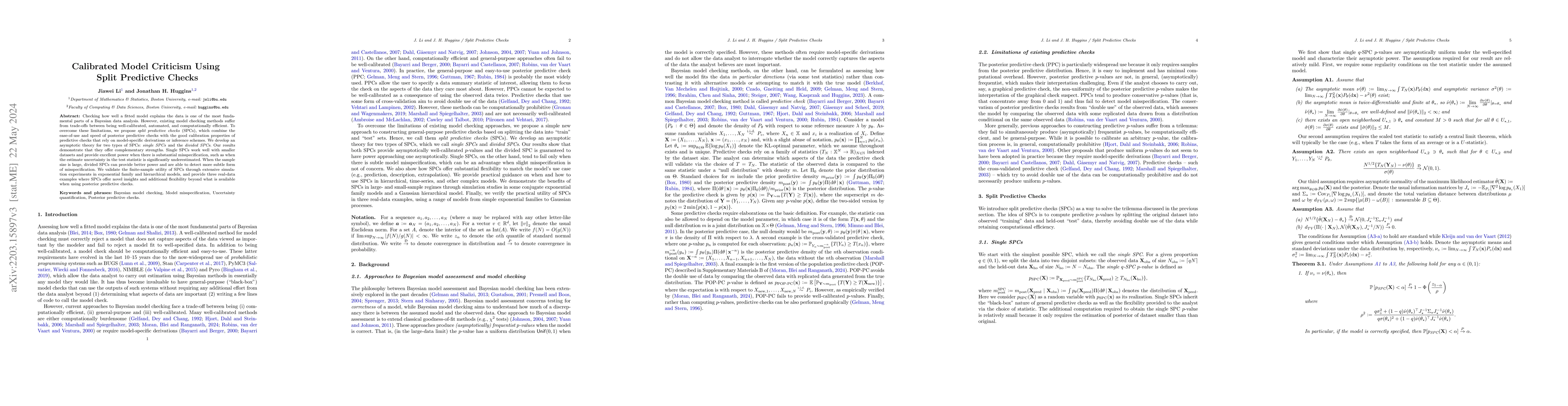 Thumbnail for Calibrated Model Criticism Using Split Predictive Checks
