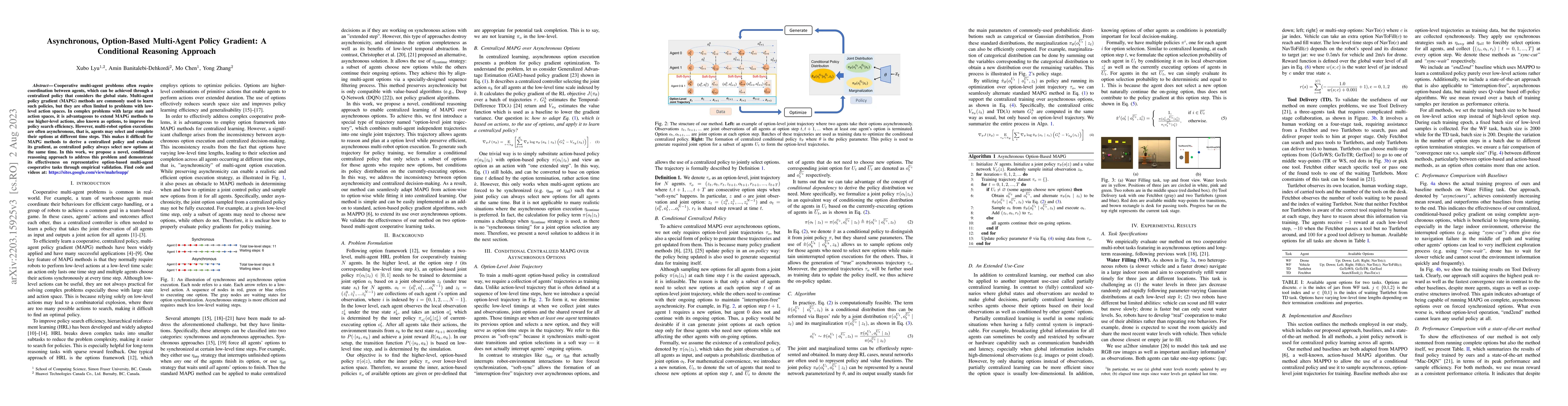 Thumbnail for Asynchronous, Option-Based Multi-Agent Policy Gradient: A Conditional
  Reasoning Approach