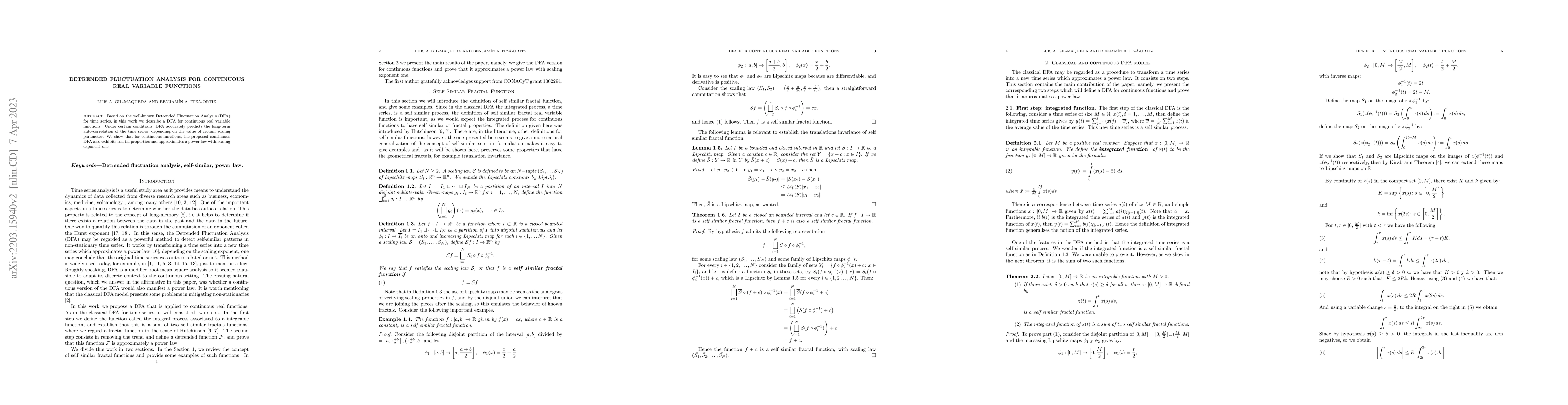 Thumbnail for Detrended Fluctuation Analysis for Continuous Real Variable Functions