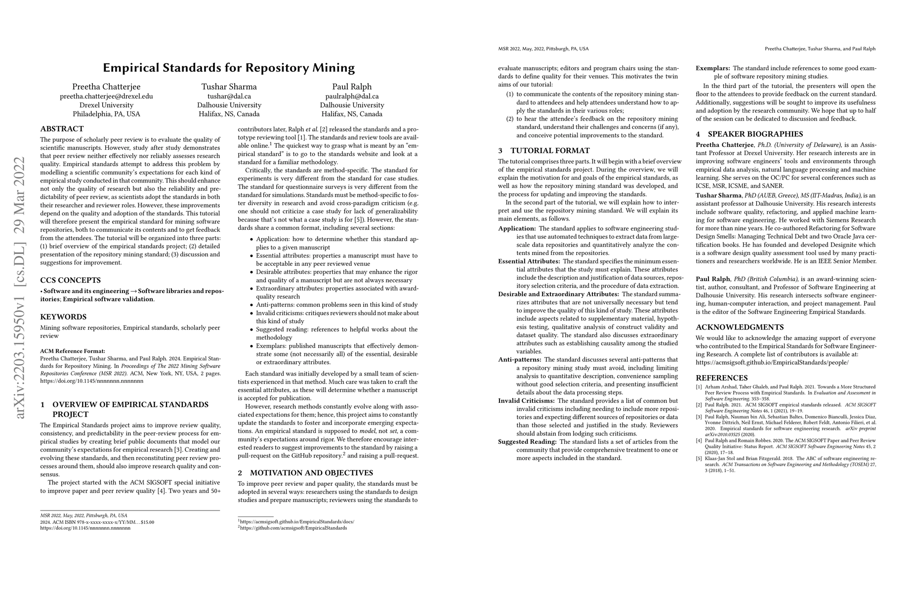 Thumbnail for Empirical Standards for Repository Mining