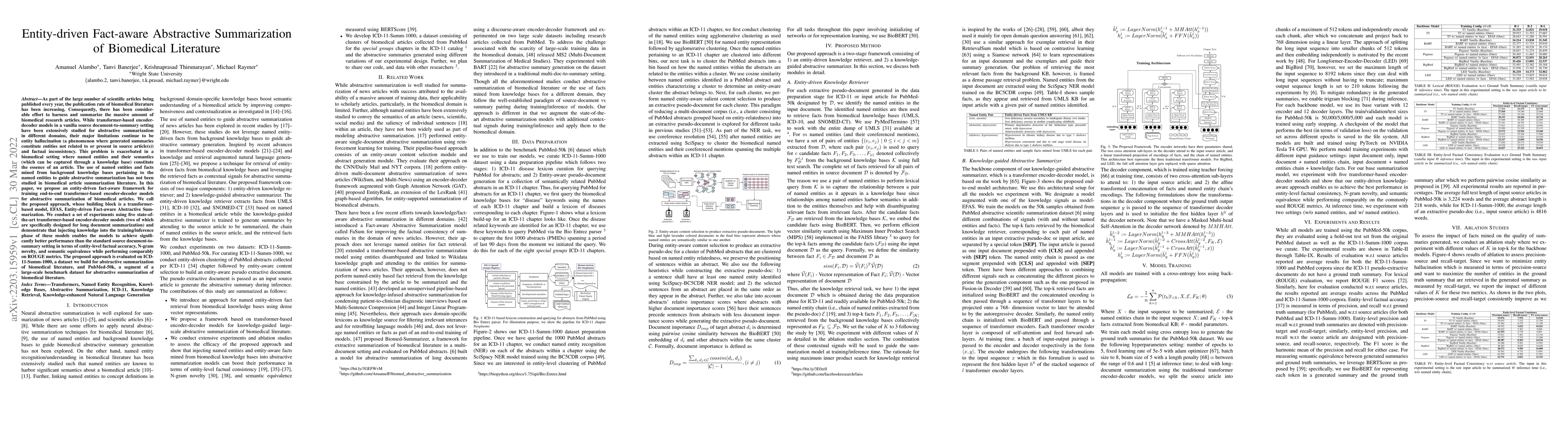 Thumbnail for Entity-driven Fact-aware Abstractive Summarization of Biomedical
  Literature