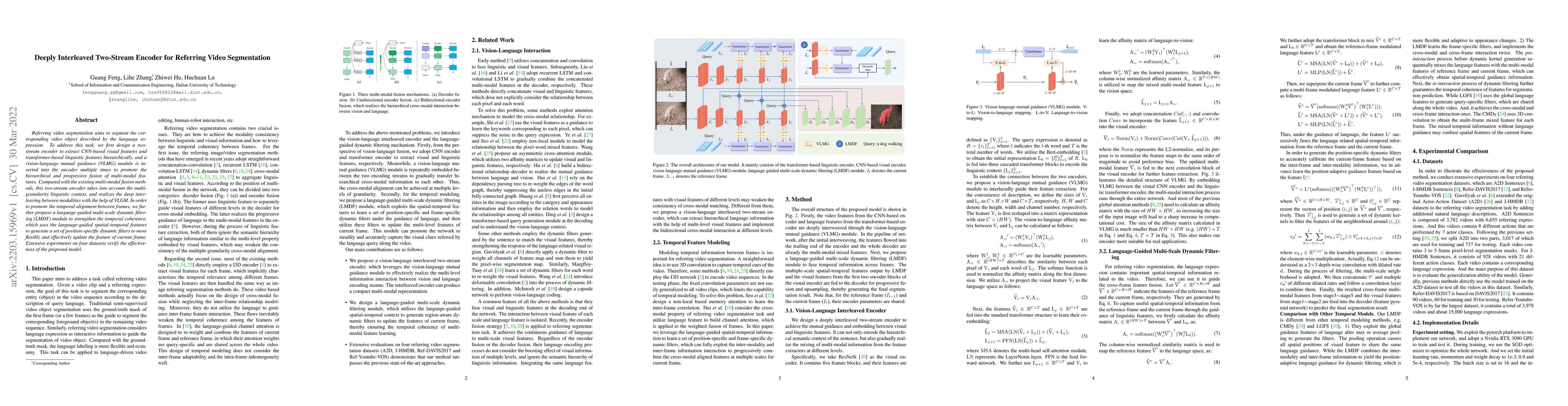 Thumbnail for Deeply Interleaved Two-Stream Encoder for Referring Video Segmentation