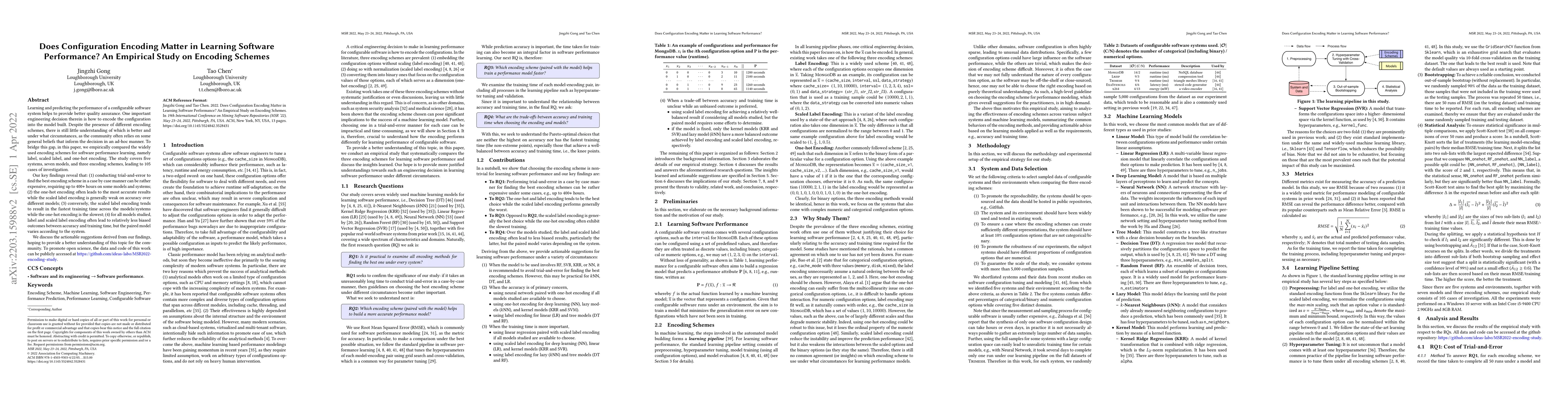 Thumbnail for Does Configuration Encoding Matter in Learning Software Performance? An
  Empirical Study on Encoding Schemes